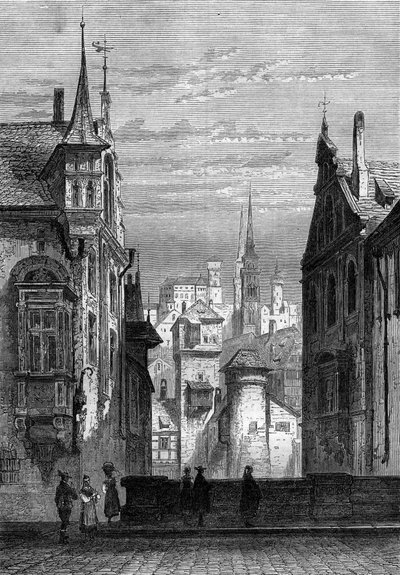 Zicht op de stad Neurenberg in Duitsland door French School
