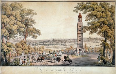 Uitzicht op de stad Parijs, genomen vanaf de lantaarn of 