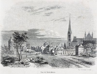 Uitzicht op de stad Saint Denis, begin 19e eeuw door French School