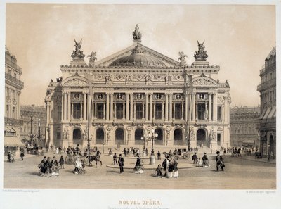 Uitzicht op de gevel van de Opera Garnier in Parijs met uitzicht op de Boulevard des Capucines door French School