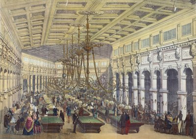 Zicht op het interieur van het Grand Cafe Parisien, Parijs, gegraveerd door Thibault, 1855 door French School