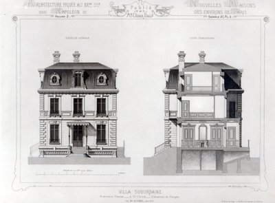 Villa Suburbaine, Premier Chasse in St. Cloud, uit Architecture Privee au C19th door French School