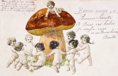 Vintage Franse ansichtkaart met kinderen (baby