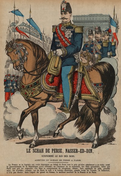 Bezoek van Naser al-Din, sjah van Perzië, aan Parijs door French School