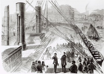 Bezoek van Prins Napoleon aan de Great Eastern in Southampton, illustratie uit Le Monde Illustré door French School