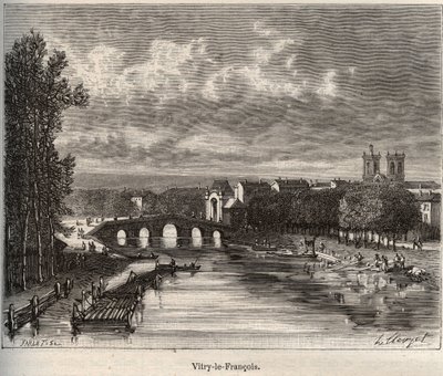 Vitry-le-Francois (Vitry le Francois) departement van de Marne - gravure in 
