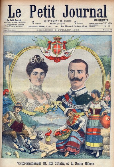 Vittorio Emanuele III di Savoia en Elena di Savoia - Koning Victor Emmanuel III en Koningin Elena van Italië door French School