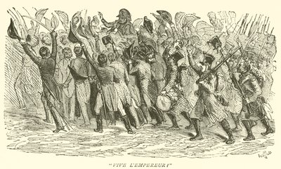 "Leve de keizer!" (gravure) door French School