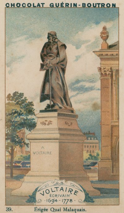 Voltaire, Schrijver, 1694-1778, Opgericht op Quai Malaquais door French School