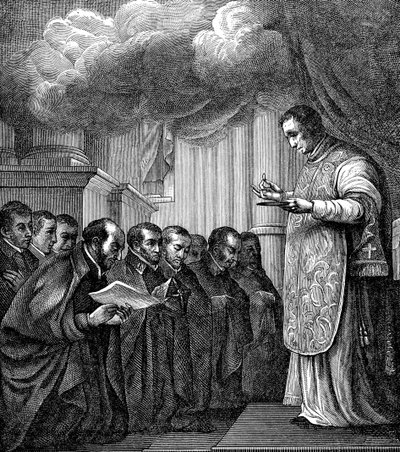 Gelofte van de eerste metgezellen van St. Ignatius door French School