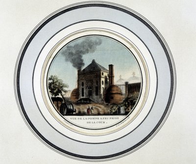 Vue de la Pompe a Feu prise de la cour - lithografie in 