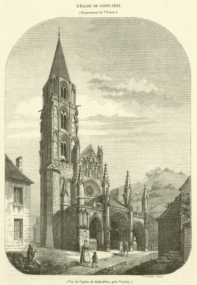Zicht op de kerk van Saint-Pere, nabij Vezelay door French School