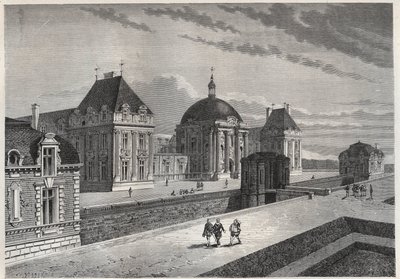 Vue du Chateau Royal de Monceaux - gravure uit 