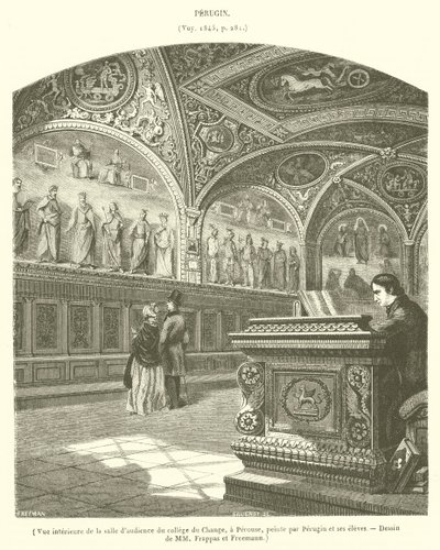 Binnenaanzicht van de rechtszaal van het college van Change, in Perugia door French School