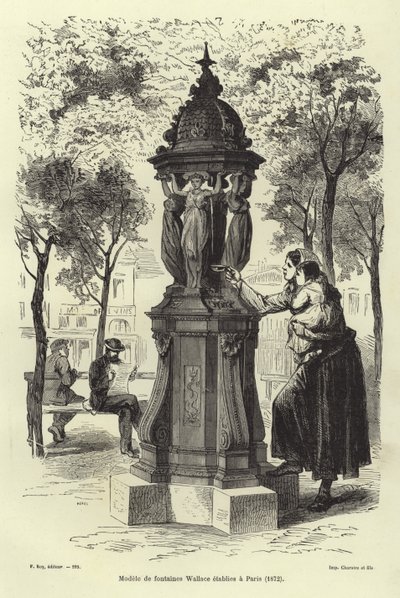 Wallace-fontein geïnstalleerd in Parijs in 1872 door French School