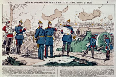 Oorlog van 1870: belegering en bombardement van de stad Parijs door de Pruisen door French School