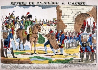 Oorlog van het schiereiland (1807-1814) - De intocht van Napoleon I in Madrid op 2/12/1808. Afbeelding van Epinal door French School