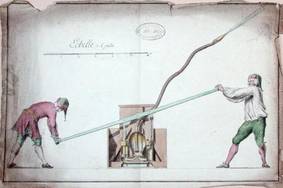Waterpomp voor het blussen van branden, midden 18e eeuw door French School
