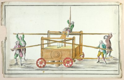 Waterpomp voor het blussen van branden, midden 18e eeuw door French School