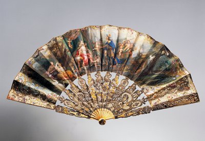 Bruidswaaier met afbeelding van David die zijn kroon overhandigt aan Bathseba, Louis XVI stijl ribben door French School
