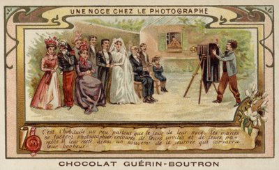 Bruiloftsgasten bij de fotograaf door French School