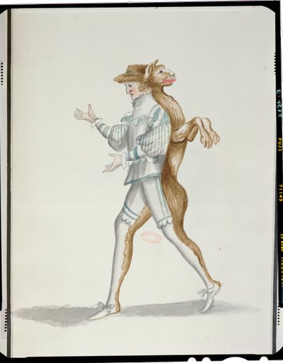 Weerwolfkostuum voor het Ballet de la Nuit door Jean-Baptiste Lully (1632-87) gedanst door Lodewijk XIV, 23 februari 1653 door French School