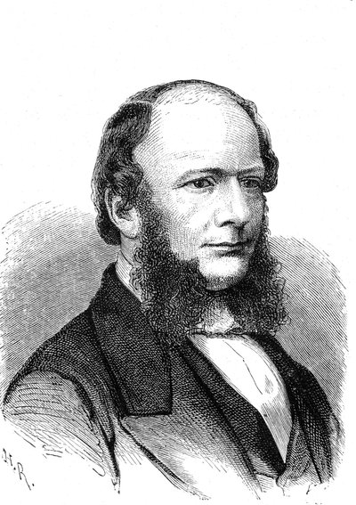 Werner Von SIEMENS (1816-1892), Duitse uitvinder en industrieel (elektrische telegraaf). Gravure 1868 door French School