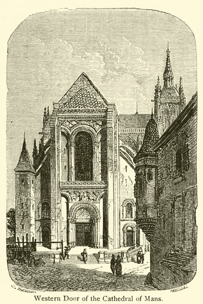 Westelijke deur van de kathedraal van Mans door French School
