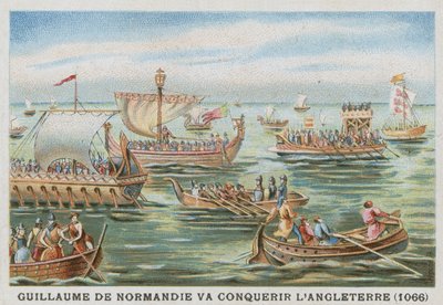 Willem de Veroveraar op weg om Engeland te veroveren, 1066 door French School