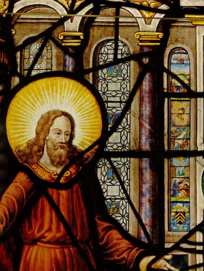 Raam Charnier-10 met Christus en de Hostie door French School