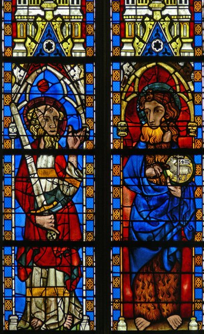 Raam Narthex S met St. Johannes de Doper en St. Paulus door French School