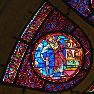 Raam Ww met St. Petrus met de sleutel tot de hemel door French School