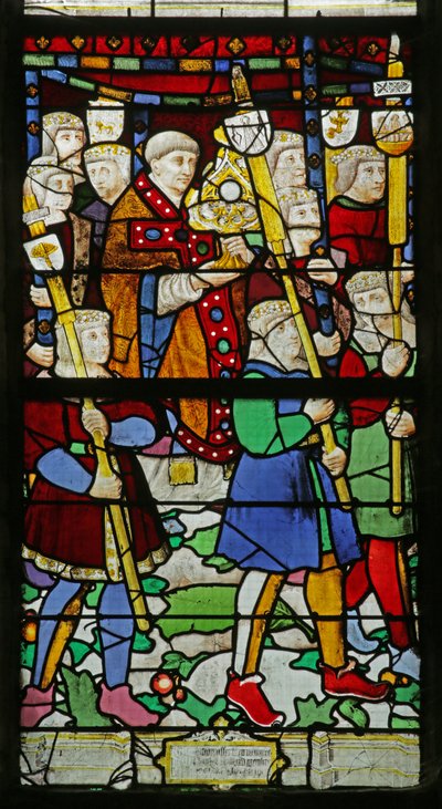 Raam met de Processie van de Hostie door de Lakenwevers, 15e-19e eeuw door French School