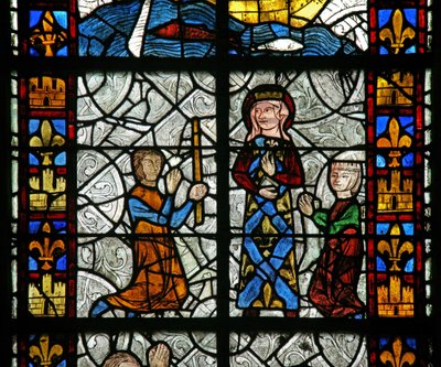 Ruit n1 met Sint Radegonde: Een genezing bij het graf van de heilige; van jicht? (Waarschijnlijk niet de traditionele Godas-genezing) door French School