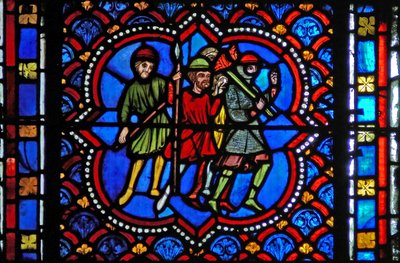 Ramen s2-L met mensen die Christus in Gethsemane willen arresteren door French School