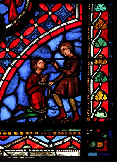 Raam w05 met de magiër Hermogenes en Philetus door French School