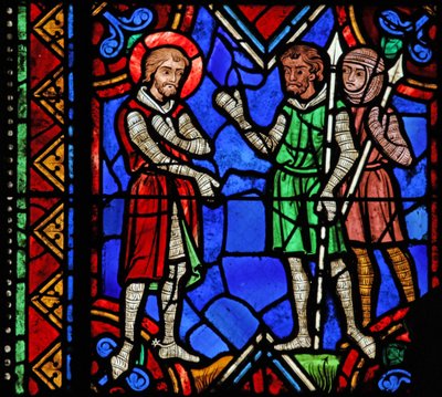 Raam w06 met St. Julianus van Brioude in het leger van Diocletianus door French School