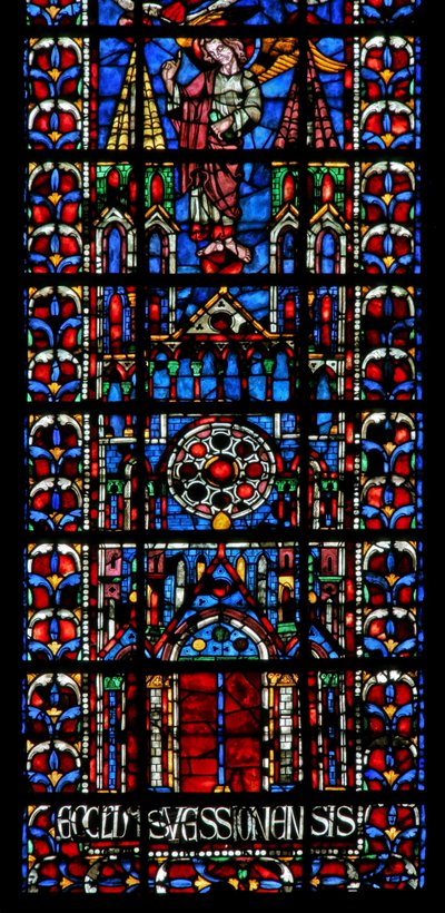 De kerk kathedraal van Soissons door French School