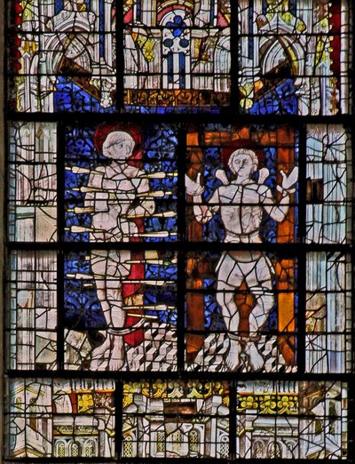 Raam w115 met St. Sebastiaan en St. Quentin door French School