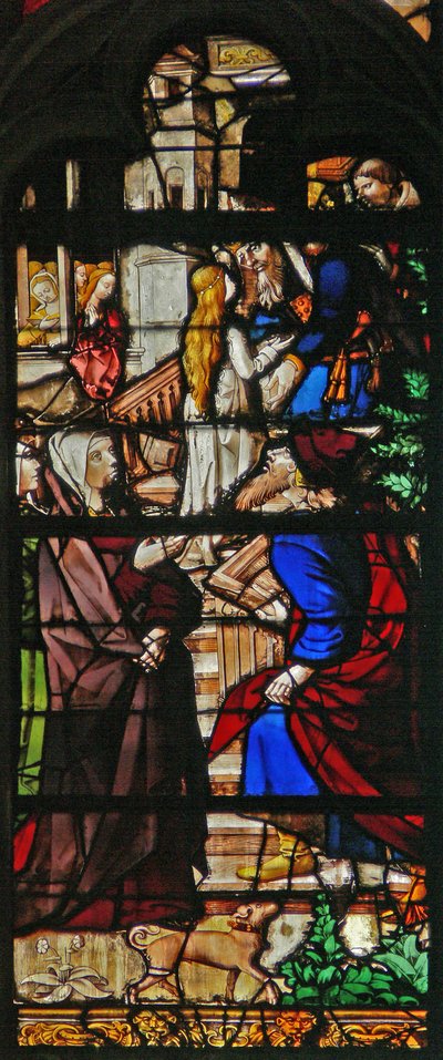 Raam w120 met een scène uit het leven van de Maagd Maria: de Presentatie in de Tempel door French School
