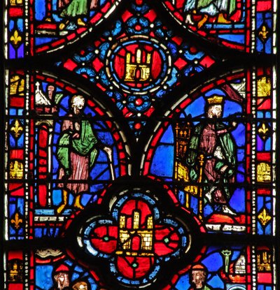 Haman in de hof van het paleis door French School