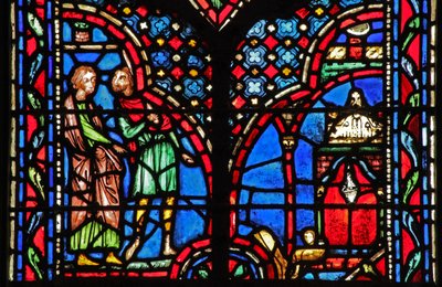 Raam w14 Samuel beveelt de vernietiging van de afgoden I Sam VII 3 door French School