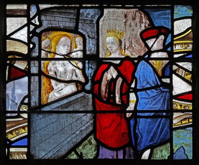Raam w15 met St. Catherine en de vrouw van de keizer door French School