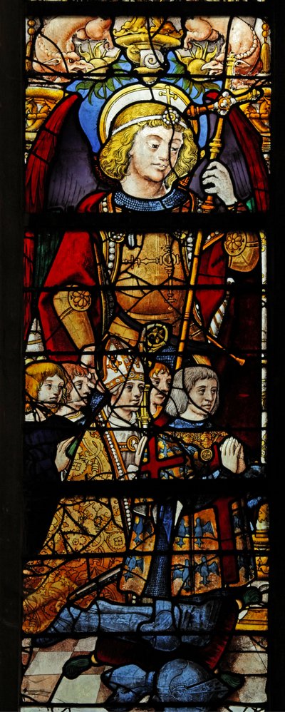 St. Michael, een bisschop, een Montmorency en andere schenkers door French School