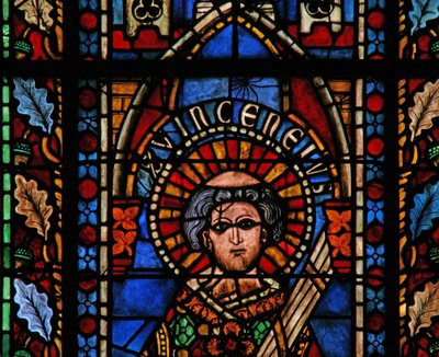 Venster w201 met Sint-Vincentius door French School