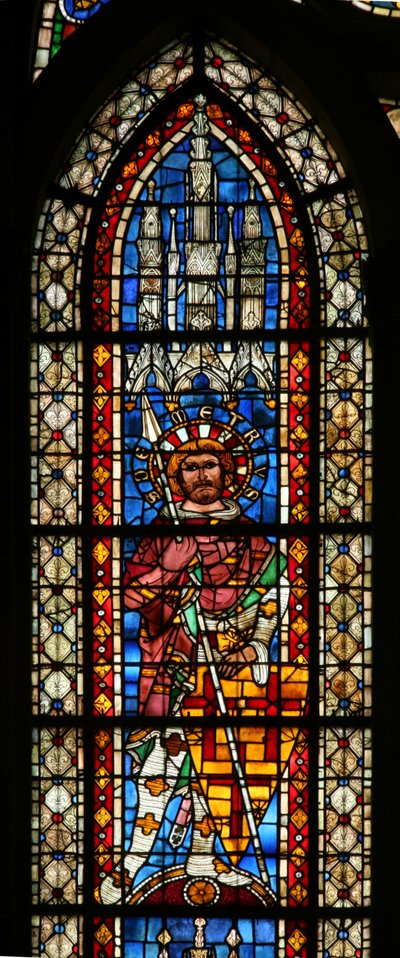 Raam w203 met afbeelding van St. Demetrius door French School