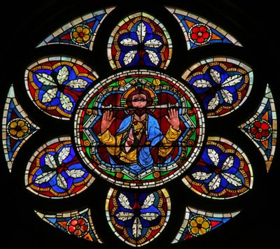 Raam w205 met Christus van het Laatste Oordeel door French School