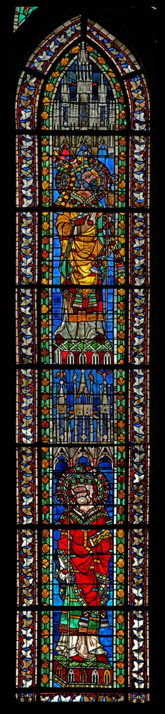 Raam w205 met St. Abrogastius en St. Solarius door French School