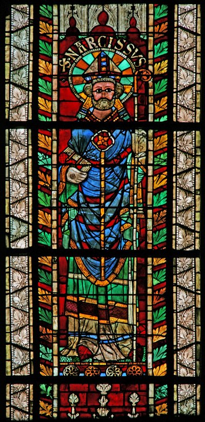 Raam w207 met St. Narcissus door French School