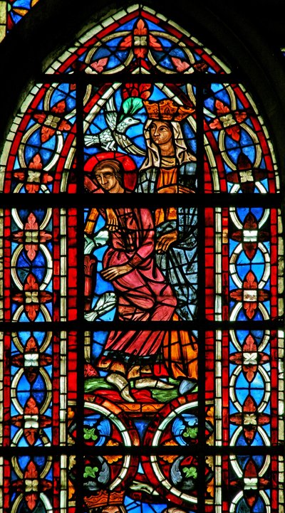 Raam w211 met de droom van St. Helena (glas-in-lood) door French School